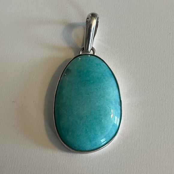 Sterling Silver 925 Chris Bales Elligators Amazonite Pendant & Necklace - Picture 2 of 7